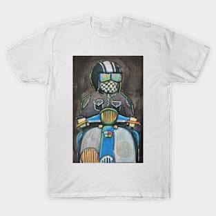 Retro Scooter, Classic Scooter, Scooterist, Scootering, Scooter Rider, Mod Art T-Shirt